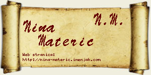 Nina Materić vizit kartica